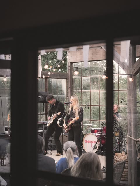 Musicians performing in an intimate venue